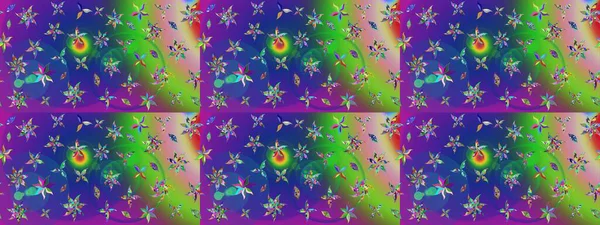 Hediye ambalaj kağıdı, tebrik kartları, posterler ve pankart tasarımı. Mavi ve yeşil renkli çiçekler. Raster düz çiçek çizim deseni.