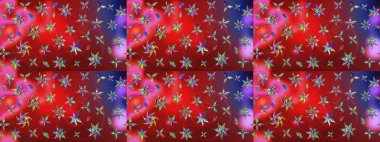 Renkli çizim kalıbı. Çiçek arkaplan. Çiçek duvar kâğıdı. Raster illüstrasyonu. Kırmızı ve pembe renkli şirin tekstil.