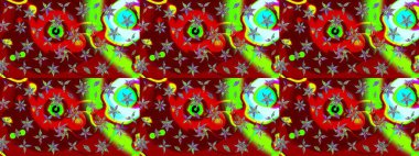 Raster düz çiçek çizim deseni. Hediye ambalaj kağıdı, tebrik kartları, posterler ve pankart tasarımı. Kırmızı ve yeşil renkte çiçekler.