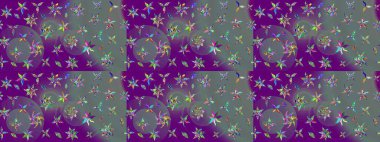 Mor ve nötr renklere karalamalar çizilmiş çiçek deseni. Raster illüstrasyonu.