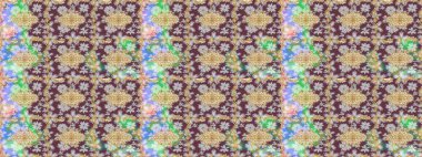 Raster illüstrasyonu. Soyut bir arkaplan çiz. Oriental raster klasik kahverengi ve altın desenli.