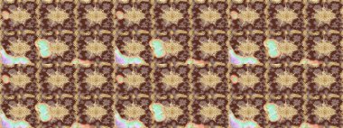 Kahverengi ve altın elementli altın çizim deseni. Tekrarlayan elementlerle soyut arkaplan oluşturun. Raster illüstrasyonu. Sketch damask klasik altın desen.