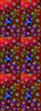 Küçük çiçekteki sevimli çiçek deseni. Kırmızı ve kahverengi renkte çiçekler.