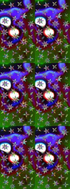 Suluboya çizim kalıbı. Çiçek izi. Suluboya tarzında yeşil ve kahverengi renkte çiçekler.