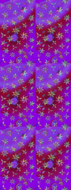 Menekşe ve mor lale çiçekli Raster eskiz deseni. Doğal kozmetik ürünleri, parfüm, çiçekçi dükkanı için bahar ihalesi tasarımı. Karşılama ya da düğün geçmişi olarak kullanılabilir. Paket kağıdı için en iyisi..