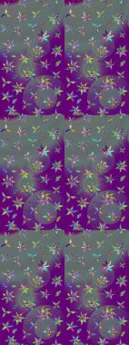 Manzaralı çiçek deseni. Çiçek kompozisyonu, el boyası, hassas şablon. Üst manzara, yumuşak mor ve nötr renk tarzı. Sevgililer günü ve tebrik kartı konsepti için şık bir davet.