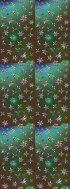 Çiçeksel fantezi tasarımı ve parlak bir arka plan çizimi. Renkli Bahar Teması eskiz kalıbı. Düz Çiçek Elementleri Tasarımı.