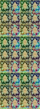 Süslü dekorasyon. Raster illüstrasyonu. Damask altın soyut çiçek deseni nötr renkler üzerine çizim.