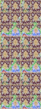 El yapımı dekoratif çerçeve, albüm kapağı, tebrik kartı, klasik Art deco tarzı. Raster soyut çiçek çelengi altın karalama fantezi yaprakları ve kahverengi renkte çiçek.