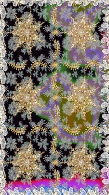 Vintage Dikişsiz desen gri ve siyah renkler altın elemanları ile. Noel 2019, kar tanesi, yeni yıl.