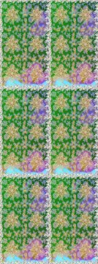 Süslü dekorasyon. Raster illüstrasyonu. Damask altın soyut çiçek yeşil renklerde pürüzsüz desen.