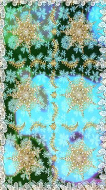 Mavi ve nötr renklerde desen. Raster Golden Mehndi kusursuz desen. Kına dövmeli süs çiçekleri, altın çıkartmalar, mehndi ve yoga tasarımı, kartlar ve parmak izleri..