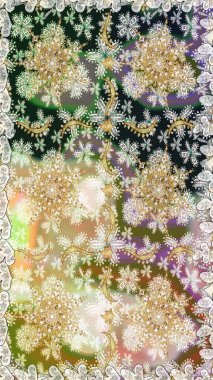 Geleneksel klasik altın desen. Tarafsız ve bej renklerde altın desenli altın elementler. Raster oryantal süs. Barok tarzında kusursuz bir doğulu süsü..