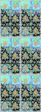 Raster geleneksel oryantasyon süsü. Kusursuz klasik altın desen. Altın elementlerle nötr ve mavi renklerde altın desen.