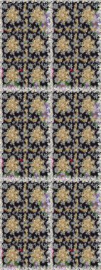 Gri ve nötr renklerde altın desenler ve altın elementler. Barok tarzında kusursuz bir doğulu süsü. Geleneksel klasik altın desen. Raster doğulu süsü.