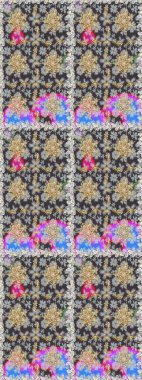 Süslü dekorasyon. Raster illüstrasyonu. Damask altın soyut çiçek gri ve nötr renklerde pürüzsüz desen.