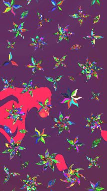 Organik elementler. Botanik çizim kalıbı. Raster deseni. Suluboya etkisi.