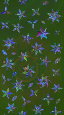 Küçük çiçekteki sevimli çiçek deseni. Güzel karalamalı çiçek desenli çizim. Güzel kumaş deseni. Raster illüstrasyonu.