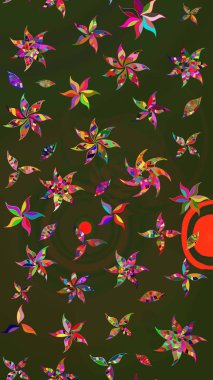 Raster suluboya çiçek deseni, narin çiçekler, yeşil ve gri çiçekler, tebrik kartı şablonu. Raster Güzel kumaş deseni.