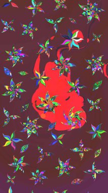 Şatafatlı bahar bahçesi dokusu. Flower eskiz arka planı. Raster illüstrasyonu. Çiçek deseni.