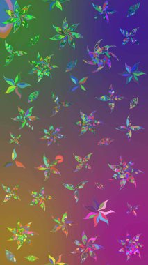 Çiçek deseni. Renkli Bahar Teması eskiz kalıbı. Raster güzel kumaş deseni çiziyor. Düz Çiçek Elementleri Tasarımı.