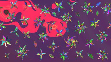 Renkli süs kenarı. Mor ve pembe renklerde. Çiçek duvar kağıdı. Hint süsü. Çizim kalıbı. Raster illüstrasyonu.