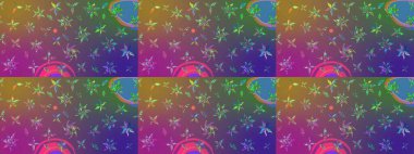 El çizimi Raster çizimi. Parlak elementlerin. Çizim çiçek deseni duvar kağıdı, web sitesi arkaplanı, paket kağıdı, davetiye, broşür, pankart veya web sitesi için kullanılabilir.