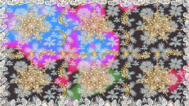 Tekrarlayan elementlerle kusursuz soyut arkaplan. Gri, nötr ve altın desenli. Zarif raster klasik desen.