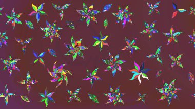 Vadinin çiçekleri kahverengi ve yeşil renklerde. Çiçeksel çizim kalıbının çizimi.