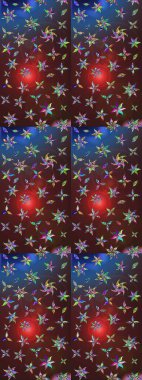 Raster illüstrasyonu. Tekstil veya kitap kapakları, imalat, duvar kağıtları, baskı, hediye paketi ve yapıştırma kitabı için çiçek eskizi geçmişi. Küçük ölçekli çiçeklerdeki basit sevimli desen.