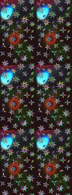 Çiçek arkaplanlı soyut zarafet eskiz deseni. Raster Güzel kumaş deseni.