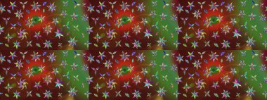 Kahverengi ve yeşil renkte güzel çiçekler, suluboya desenli, duvar kağıdı, kart veya kumaş için fayanslı eskizler. Raster..