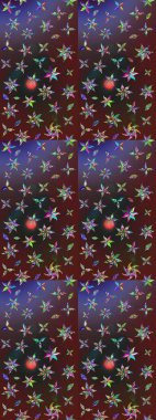 Mor ve kahverengi renkli parlak çiçekli halı deseni.