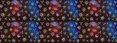 Çiçeksel kahverengi ve mavi çizim deseni. Raster çiçek izi. Klasik taslak çizimi. Raster Yumuşak kumaş deseni.