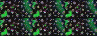 Küçük çiçekteki sevimli çiçek deseni. Güzel karalamalı çiçek desenli çizim. Güzel kumaş deseni. Raster illüstrasyonu.