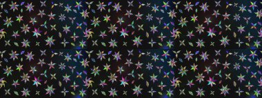 Çiçek desenli çizim. Raster illüstrasyonu. Asya tekstil tarzında. Güzel kumaş deseni. Renkli Bahar Teması eskiz kalıbı. Düz Çiçek Elementleri Tasarımı.