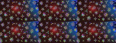 Kahverengi ve mavi renkte güzel çiçekli eskiz deseni, suluboya çiçek deseni, duvar kağıdı, kart veya kumaş için fayanslı. Raster..