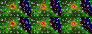 Küçük çiçekteki sevimli çiçek deseni. Raster illüstrasyonu. Tony 'nin kumaş kalıbını çiz. Modaya uygun kumaş deseni.