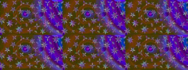 Suluboya çiçekli çiçek deseni. Raster illüstrasyonu. Kahverengi ve mor renkli güzel tekstil.