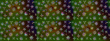 Şirin çiçekler. Çizgi çizimi kalıbı. Raster Moda kumaş deseni.