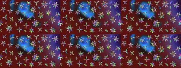 Kırmızı ve kahverengi renkte çiçekler. Raster düz çiçek çizim deseni. Tasarım hediye paketi, tebrik kartları, posterler ve afiş tasarımı.