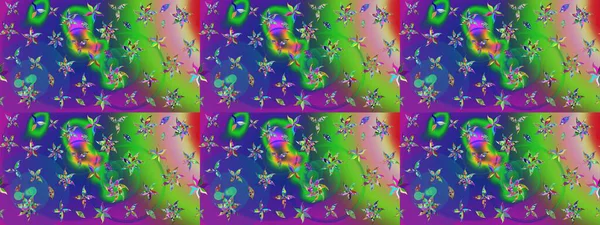 Çiçekli el çizimi çizimi deseni. Modern gelişim yeşil ve mavi raster arka plan duvar kâğıdı illüstrasyon klasik çizgili iz sürme desenli çiçekler, çiçekli süsler.