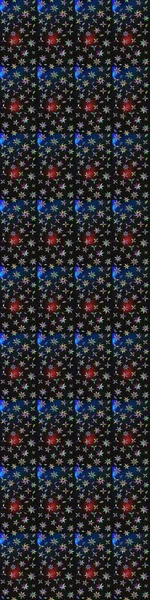 Raster Floral Illustration, Asyalı tekstil. Gri ve mavi renkli etnik çiçeklerle zarif bir eskiz deseni..