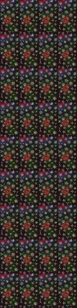 Çiçeksel çizim kalıbının yansıması. Vadinin çiçekleri gri ve kahverengi renklerde.