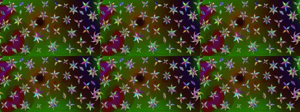 El çizimi çiçek çizimi deseni (fayans). Şirin çiçekli, desenli, yeşil ve kahverengi renkli renkli bir eskiz deseni. Tekstil için suluboya çizim deseni.