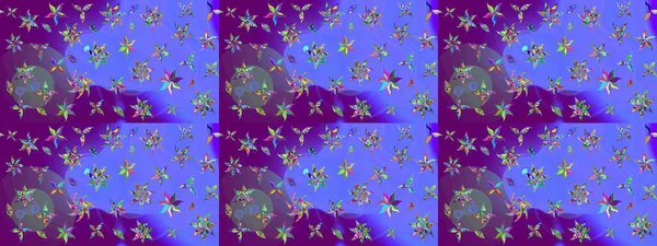 Çiçekli karalama şeklinde Raster çiçek deseni. Nazik, narin çiçek arkaplanı. Mor ve mor renkte çiçekler.