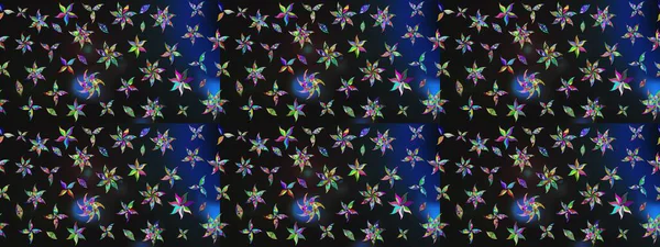 Çiçekli karalama şeklinde Raster çiçek deseni. Gri ve mavi renklerde bahar çiçekleri. Raster illüstrasyonu.