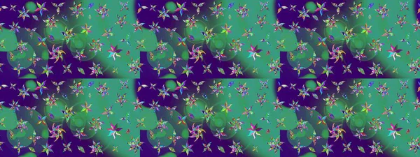 Eskiz arkaplan modeli. Mavi ve yeşil yapraklı yabani çiçekler. Suluboya, elle çizilmiş. Raster illüstrasyonu.