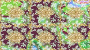 Barok tarzında eskiz oryantal süsü. Tarafsız renkler üzerine geleneksel altın eskiz deseni.