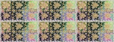 Çizgi sanatı tasarım şablonu için kusursuz sınır. Altın desenli çiçek dekoru. Doğu tarzı element. Davetiyeler, kartlar, web sayfası için Raster illüstrasyon. Tarafsız renklerde altın element.